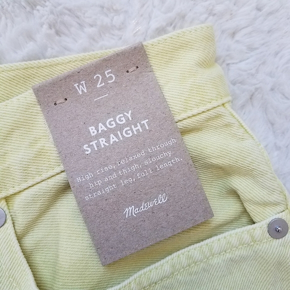 Madewell Baggy Straight Leg Jeans in Pale Daffodil - Picture 11 of 12